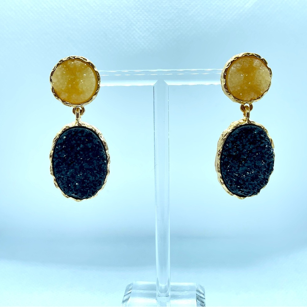 Resin Stone Dangle Drop Earrings